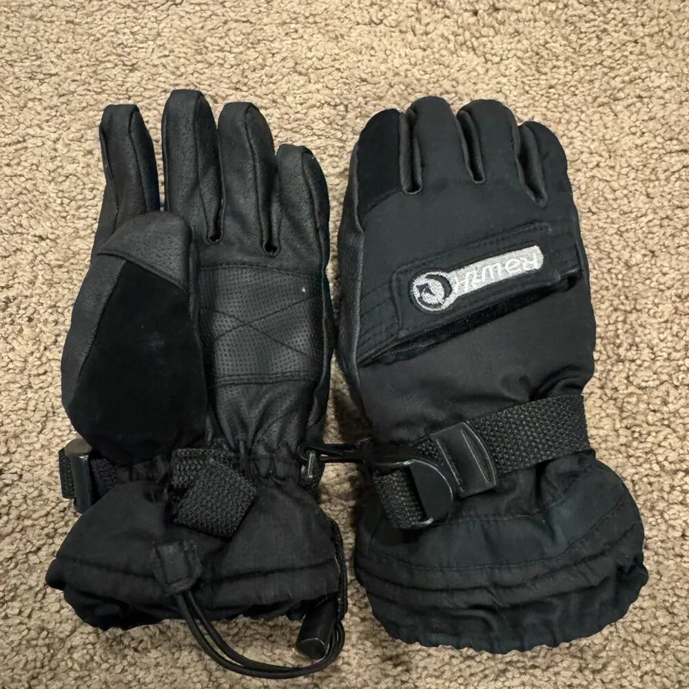 Rawik Black Gloves Youth Size Small Drypel Waterproof Skiing Snow Glove